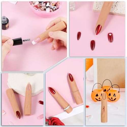 Two flesh-colored mannequin fingers for nail art DIY