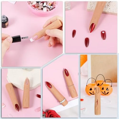 Two flesh-colored mannequin fingers for nail art DIY