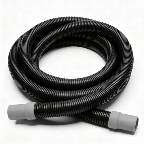Close up view of the grey integrated connector end fittings on the replacement aquarium filter hose.