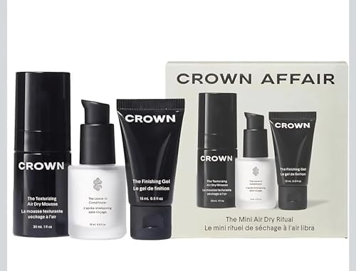 Crown Affair hair care trio for natural air dried styling and frizz control