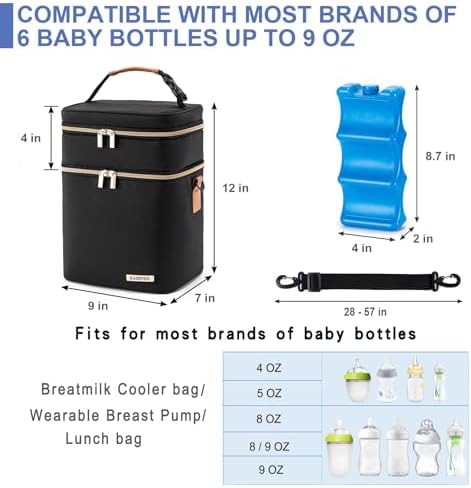 Babeyer breastmilk cooler bag with shoulder strap for travel