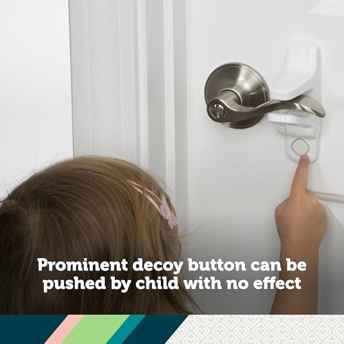 Safety 1st child safety lock angled perspective with adhesive backing