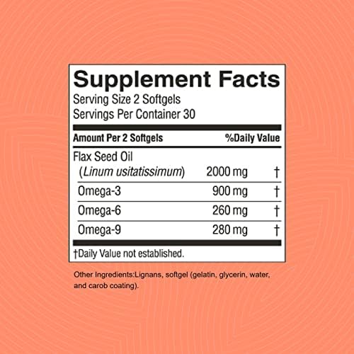 Authentic USA imported omega 3 6 9 softgels from flax seed with lignans.