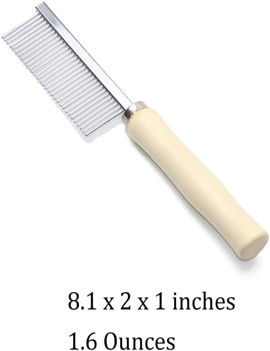 Close up of stainless steel metal teeth on Litewoo pet comb