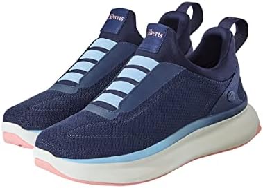 Women's diabetic friendly footwear without laces in powder blue and navy.