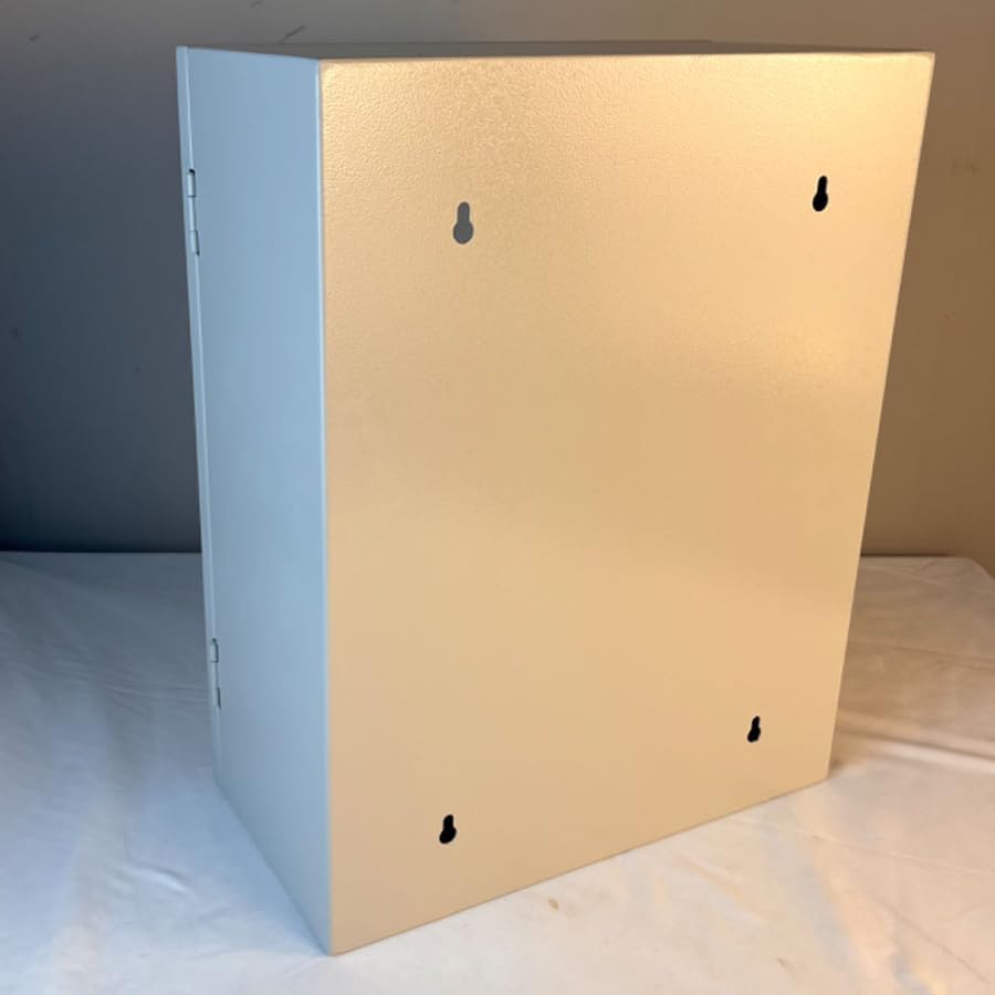 Everest's Toys emergency AED box installed on office wall