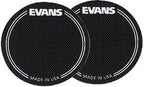 Two pack of Evans EQPB1 single pedal bass drum patches displayed on retail packaging.