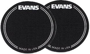 Two pack of Evans EQPB1 single pedal bass drum patches displayed on retail packaging.