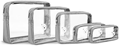 Beary Tidy organizer pouches showing nestable design and durable zippers