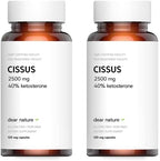 Dear Nature Cissus Extract Premium 2500mg 120 vegetable capsules pack of two front view for joint support.