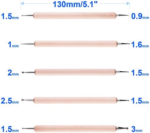 Assorted colorful acrylic and wooden handles of nail tools