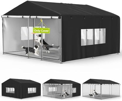 MUTUSHI waterproof dog crate cover transparent PVC window
