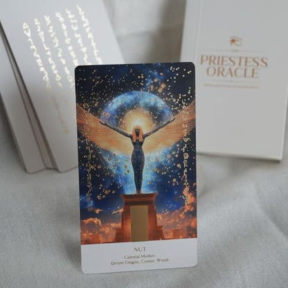 Earth Moon Magick Priestess Oracle Deck complete kit including fifty cards guidebook and magnetic keepsake box.