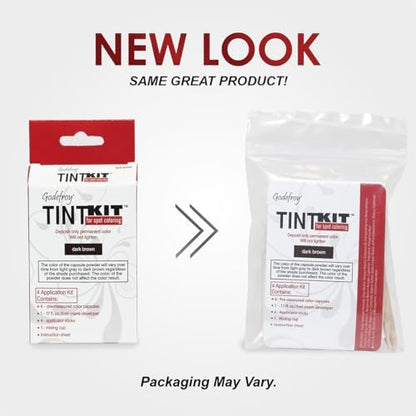 Godefroy gray hair coverage spot coloring kit showing application components