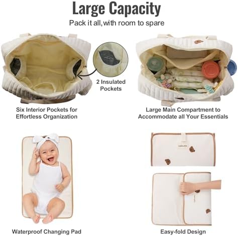 Gobabymart 3 piece diaper set featuring the waterproof changing pad.