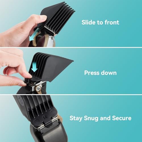 Close up view of the rounded comb teeth on the LAVEST professional clipper guards set