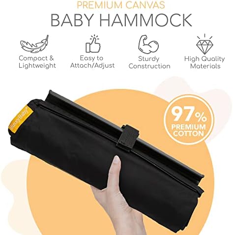 Ergonomic baby hammock positioner holding a sleeping infant inside a shopping cart