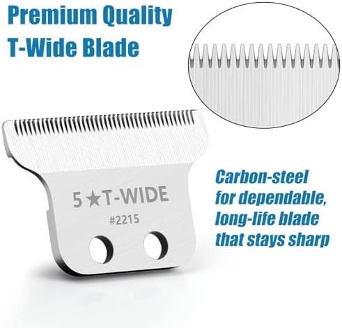 Adjustable T-wide blade for professional barber grooming