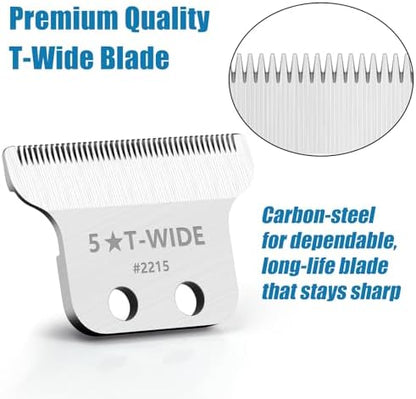 Adjustable T-wide blade for professional barber grooming