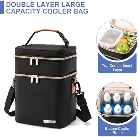 Side view of Babeyer insulated baby bottle bag showing double layer