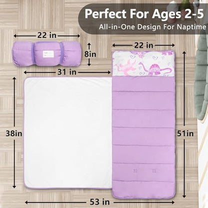 Primlect lightweight kids sleeping bag fully unrolled showing the plush lining and removable pillow setup.