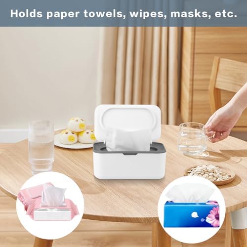 Two piece baby wipe dispenser set on changing table