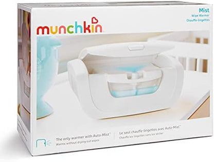 Munchkin Mist Wipe Warmer placed on a baby changing table