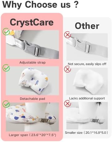 CrystCare nursing pillow used for baby tummy time support