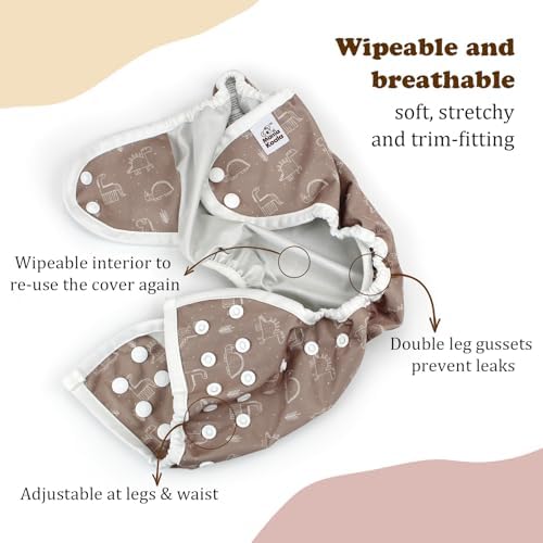 Side view of Mama Koala diaper cover showing double gussets