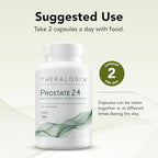 Back label of Theralogix Prostate 2.4 detailing ingredients and supplement facts