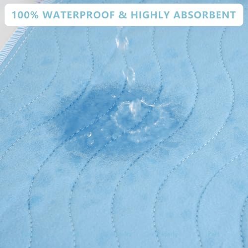 Dahapyboo incontinence bed pads folded to show blue fabric texture
