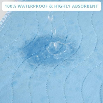 Dahapyboo incontinence bed pads folded to show blue fabric texture