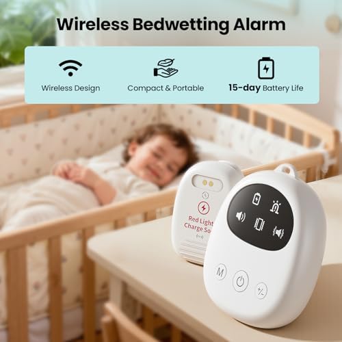 Hopelake bedwetting alarm sensor clipped to underwear for potty training