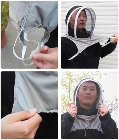 Adjustable elastic mesh face shield for camping