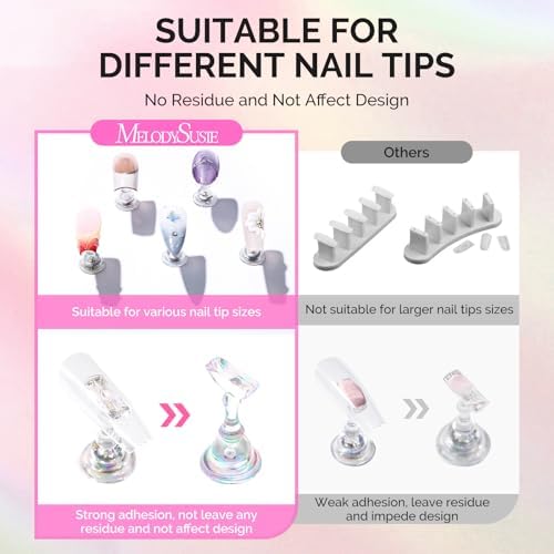 Nail artist using magnetic stands for press on nail design