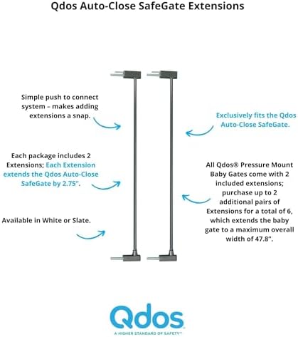 Qdos pressure mount safety gate extension rods close up