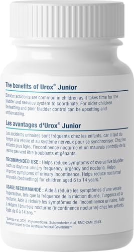 UROX Junior bottle displayed on a clean background illustrating the 30 vegetarian capsules quantity