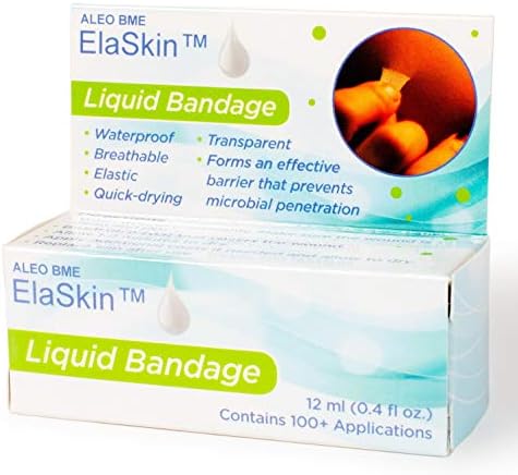 ElaSkin Liquid Bandage clear flexible topical shield packaging close up for scrapes