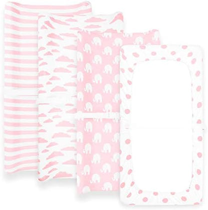 Elasticized back lining view of the BaeBae Goods premium jersey cotton diaper changing pad cover