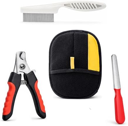 Stainless steel pet nail clipper with ergonomic red and black handles