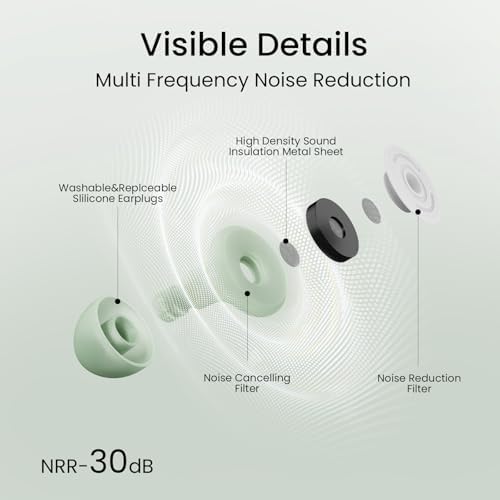 Bean green silicone earplugs with storage case