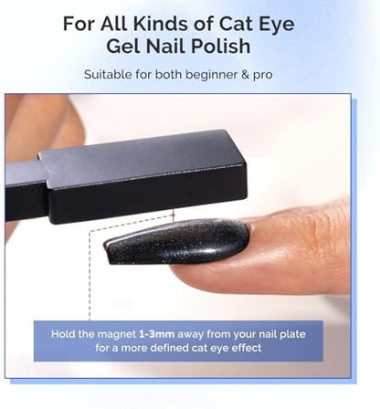 Ergonomic black handle of MelodySusie 5 in 1 nail art magnetic tool