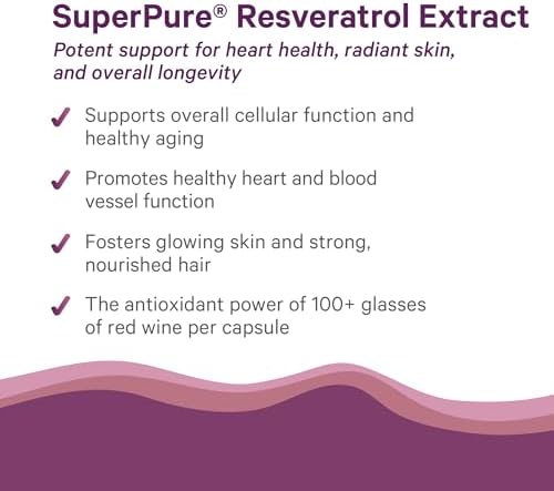 Authentic Pure Synergy SuperPure Resveratrol dietary supplement bottle