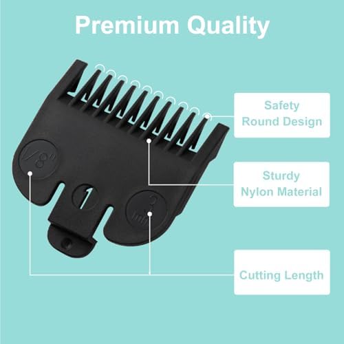 Premium nylon trimmer guide comb attachment showing structural reinforcement detail