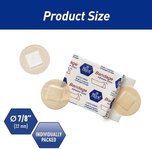 Med Pride sheer spot adhesive bandages showing individual sterile packaging.