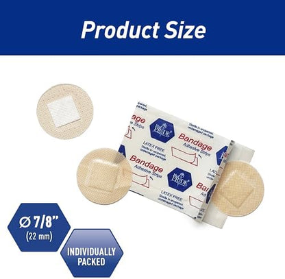Med Pride sheer spot adhesive bandages showing individual sterile packaging.