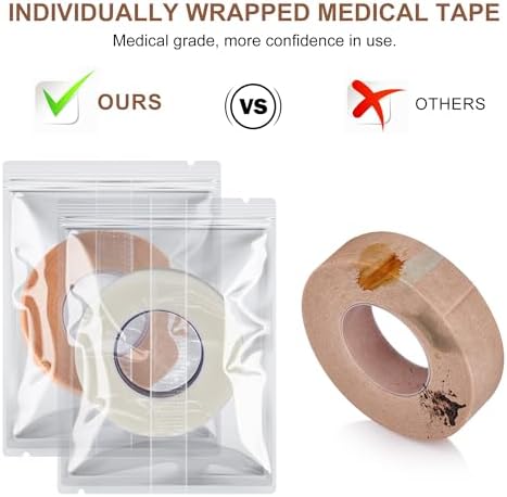 Six packs of hypoallergenic medical tape for sensitive skin care