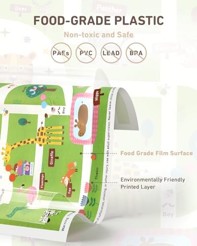 Disposable baby dining mat with colorful marine life illustrations for kids.