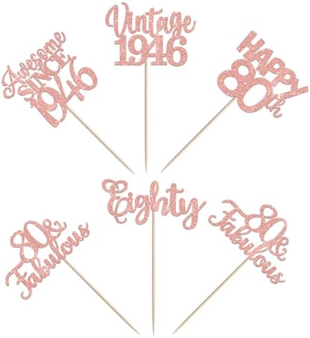 Assorted vintage 1946 birthday cupcake picks set of 30