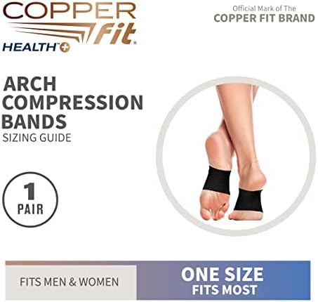 Adjustable copper infused foot compression wrap showing the hook and loop strap.